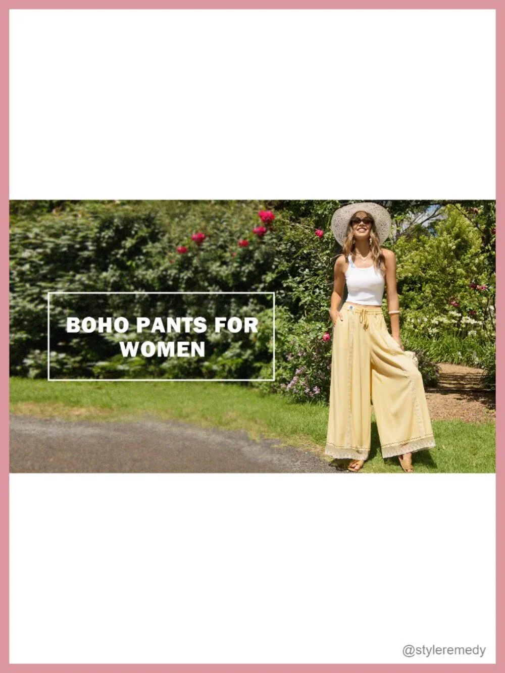 Linen Wide Leg Pants Loose Boho Lounge Beach Vacation Flowy Lace Summer Pants